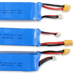 3 Batteries 25C 11.1V 5600mAh & Câble de Charge 3 en 1 pour XK X380 X380A X380B X380C