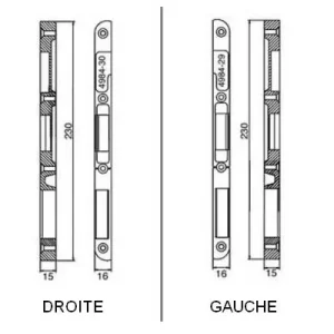 jeux 3 Gâche pour serrure Vachette 10 500 ref 4984-17
