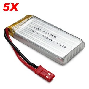 5 Batteries 20C 3.7V 750mah H12C-10 pour JJRC H12C