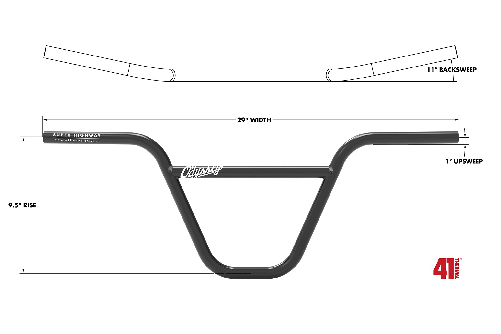 Guidon ODYSSEY Super Highway 9.5″ – Image 3