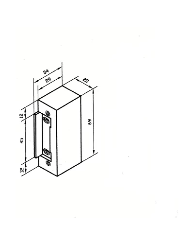 Gâche électrique DOM METALUX à larder CA 12V BE27820000 à têtière équerre – Image 3