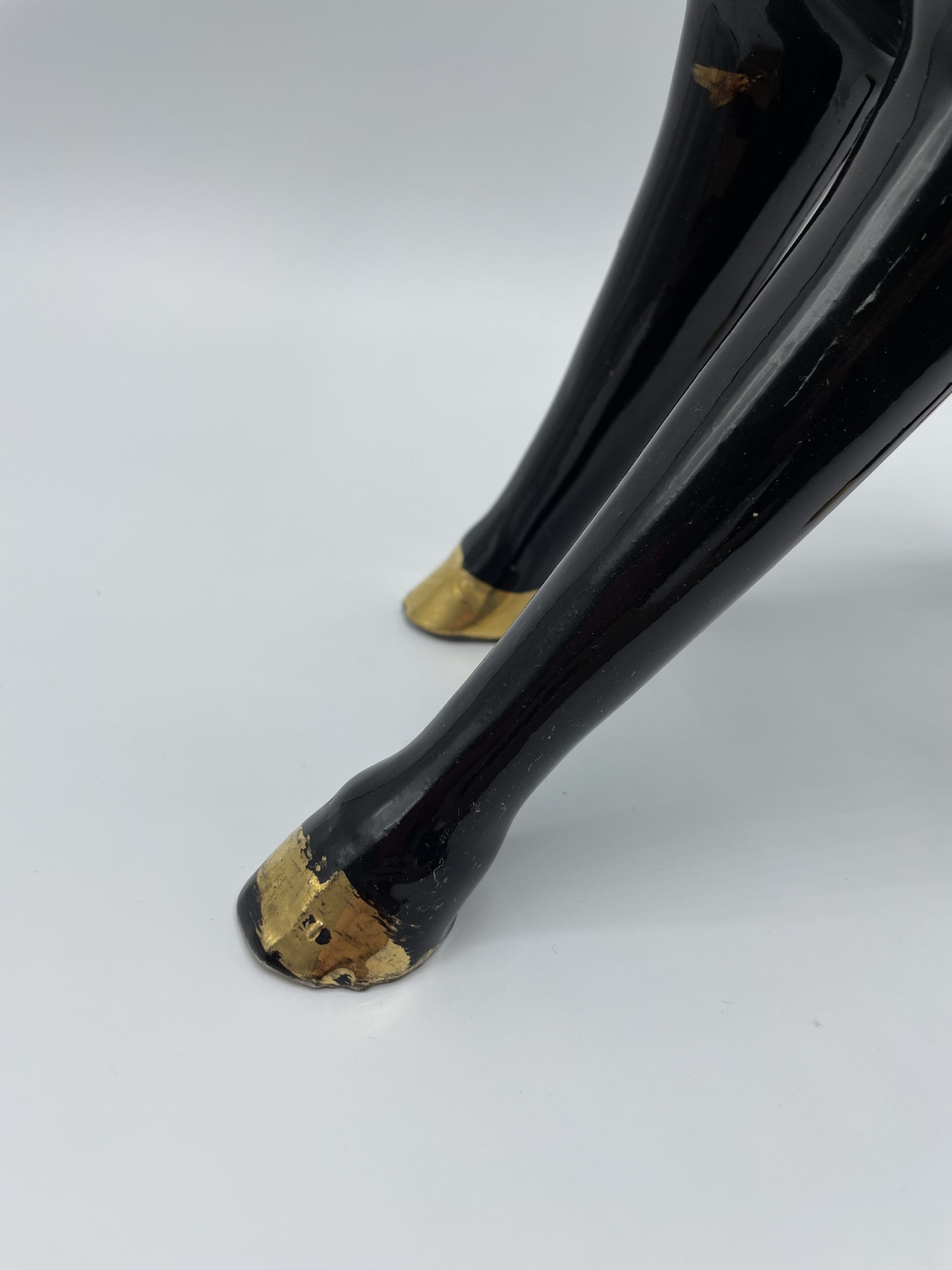 Statue faon biche faïence noir et or VALAURIS – Image 8