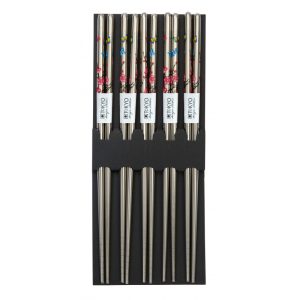 5X PAIRES DE BAGUETTE EN INOX SAKURA