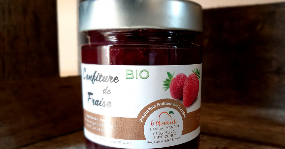 Confiture de fraise de Lorraine BIO – 250g – Image 2