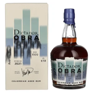 Dictador OBRA VINTAGE 24 Years Old AMERICAN OAK CASK Rum 1999 43% Vol. 0,7l en boîte cadeau