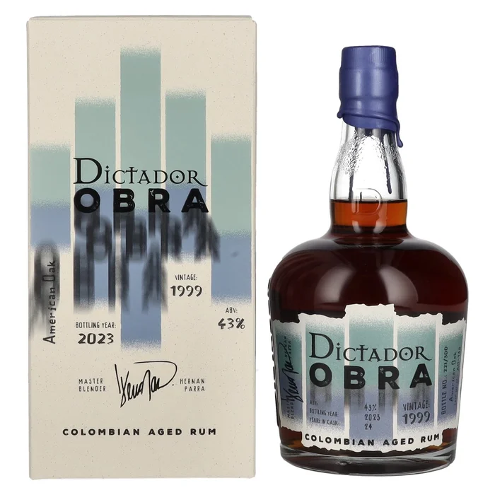 Dictador OBRA VINTAGE 24 Years Old AMERICAN OAK CASK Rum 1999 43% Vol. 0,7l en boîte cadeau – Image 2