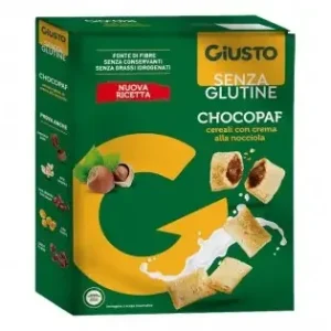 Giusto Senza Glutine Chocopaf 250g – Cereali alla Crema di Nocciola, Fonte di Fibre