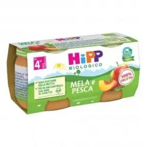 HiPP, Omogeneizzato Biologico di Mela e Pesca, 2 x 80 g