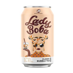 Lady Boba Classic Bubble Tea, thé avec perles pétillantes de 315ml