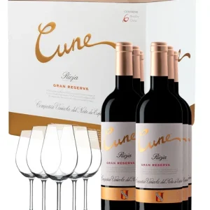 Pack CVNE Gran Reserva 2018 (x6) avec 6 verres